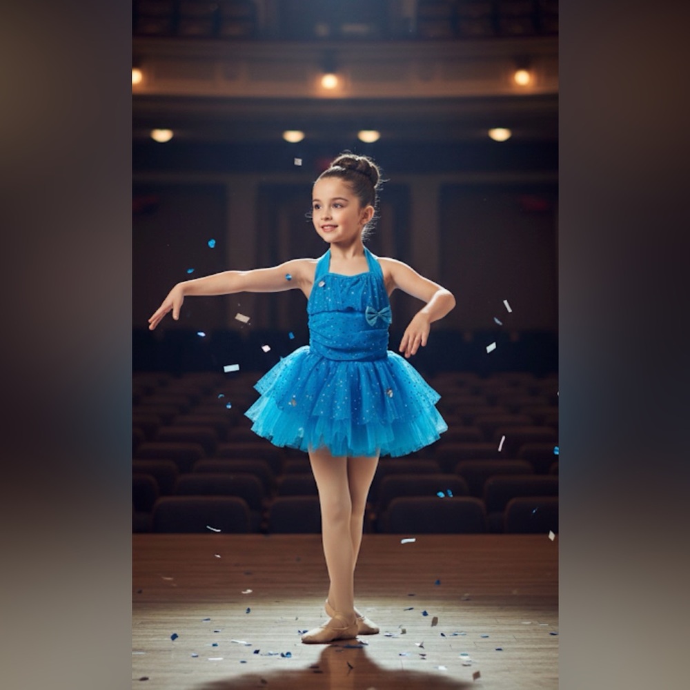 Weissman Glittery Blue Formal Dress for Kids Sc Show Costume